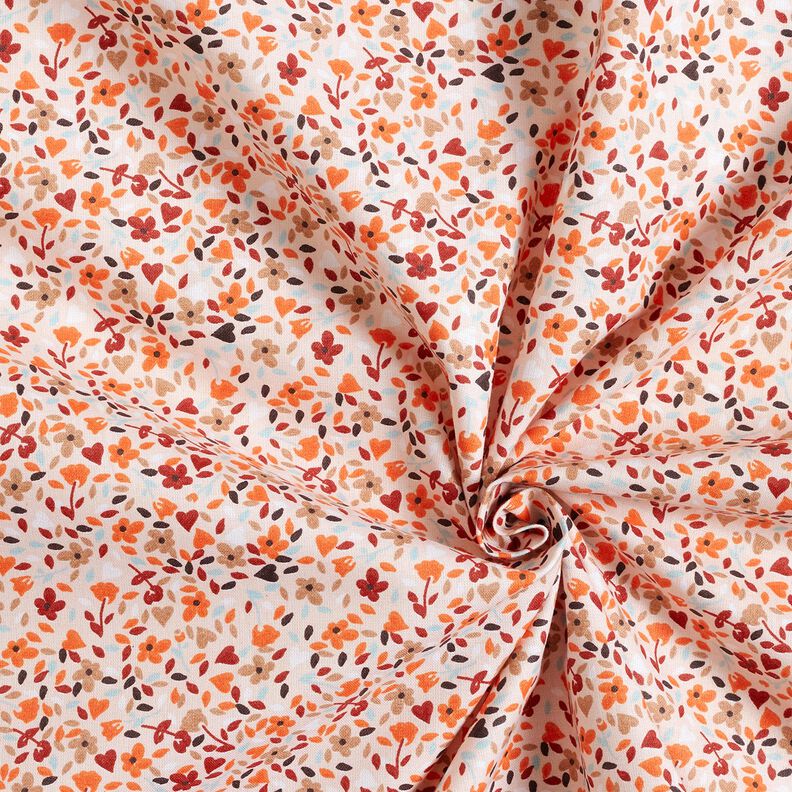 Cotton Cretonne scattered flowers – rosé/peach orange, image number 3