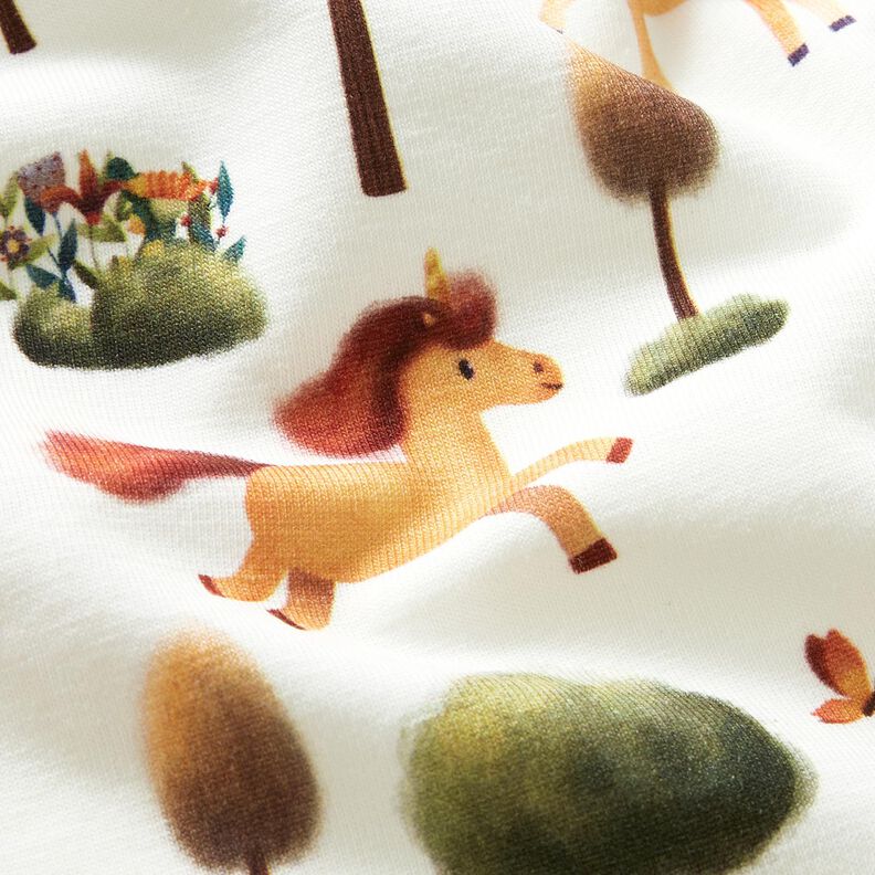 Cotton Jersey unicorn fairytale world Digital Print – ivory,  image number 2