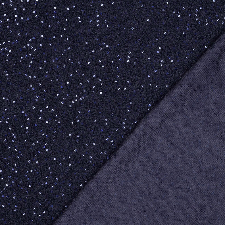 Knit Bouclé Sequins Plain | Poppy Fabrics – midnight blue, image number 5