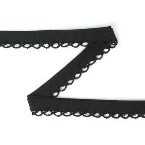 Bias Tape with Crochet Trim 15 – black, 