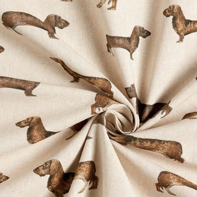 Half Panama Decor Fabric Dachshund – natural,  image number 3