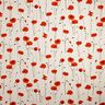 Decor Fabric Half Panama Large Poppies – carmine/natural,  thumbnail number 1