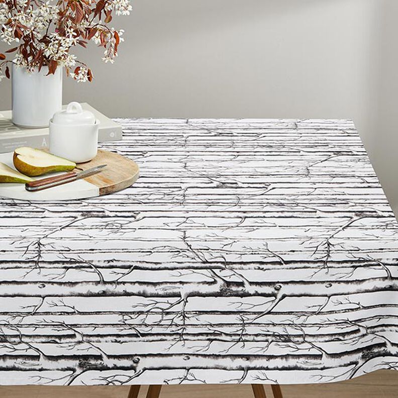 Decor Fabric Half Panama tree trunks – offwhite,  image number 9