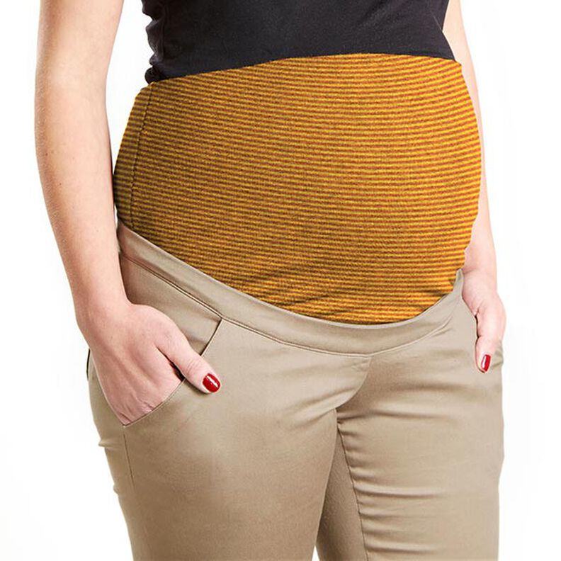 Tubular ribbing for cuffs narrow rings – terracotta/yellow,  image number 6