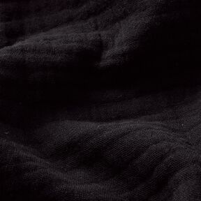 Triple-Layer Cotton Muslin Plain – black, 