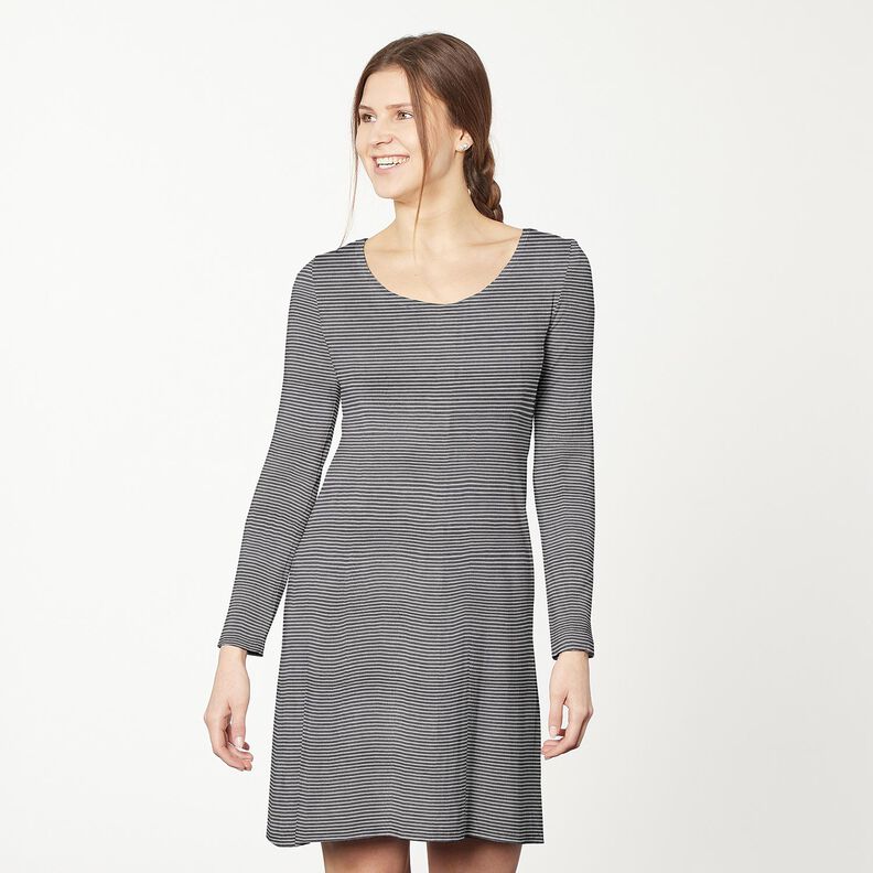 Fine Knit Narrow Stripes – antique silver/white,  image number 5