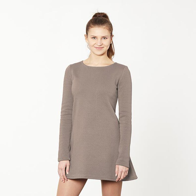 Light Cotton Sweatshirt Fabric Plain – dark taupe,  image number 6