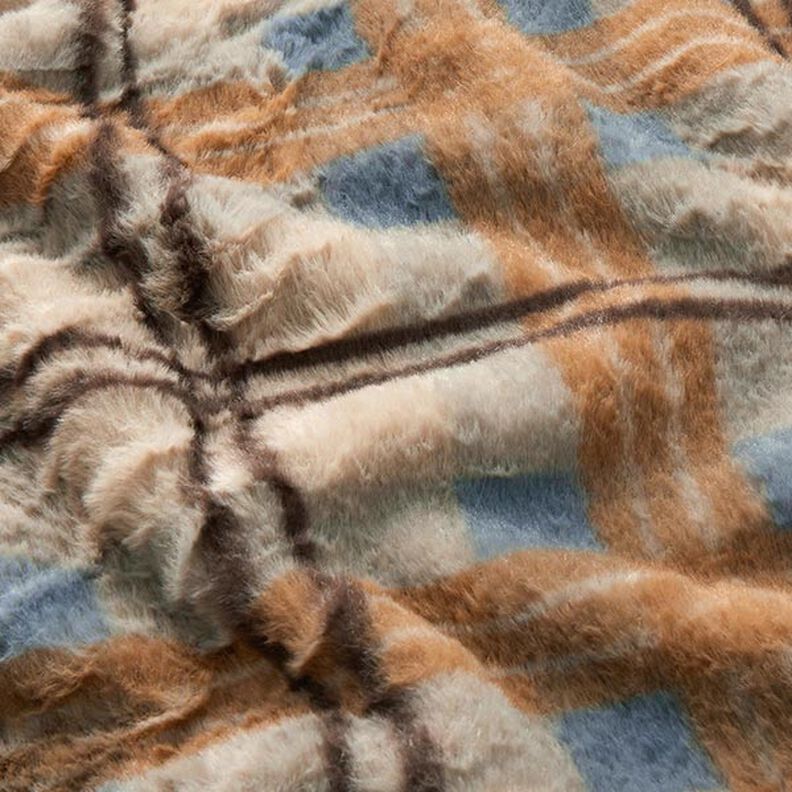 large checked faux fur – anemone, image number 3