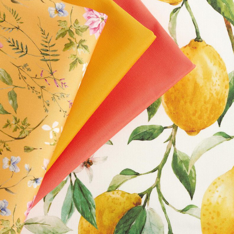 Outdoor Fabric Canvas lemons – ivory/lemon yellow,  image number 6