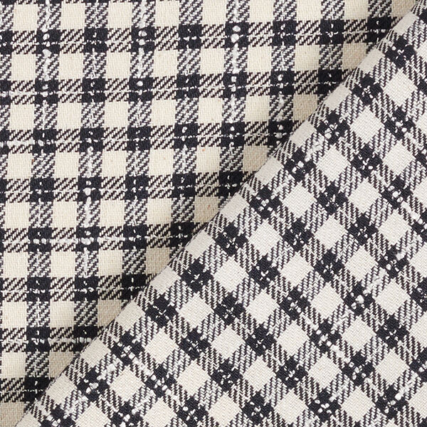 Checked Linen Blend Shirting Fabric – natural/black,  image number 4