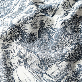 Half Panama Decor Fabric Toile de Jour – navy blue/offwhite, 