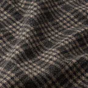 Coating knit stretch check – black/beige, 