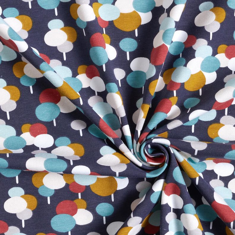 Cotton Jersey polka dot trees – midnight blue,  image number 3