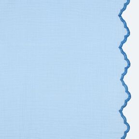 Double Gauze/Muslin double-sided curved edge  | Poppy Fabrics – light blue/royal blue, 