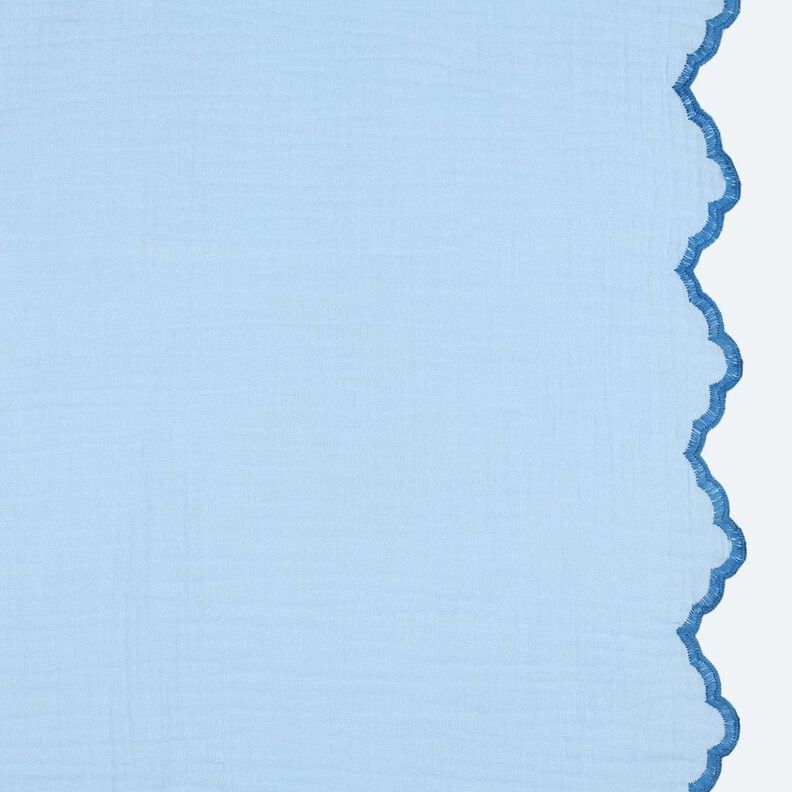 Double Gauze/Muslin double-sided curved edge  | Poppy Fabrics – light blue/royal blue,  image number 1