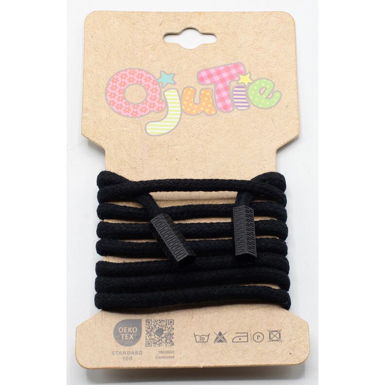 Cotton cord Incl. Cord End [1,15 m | Ø 5mm] – black,  image number 1