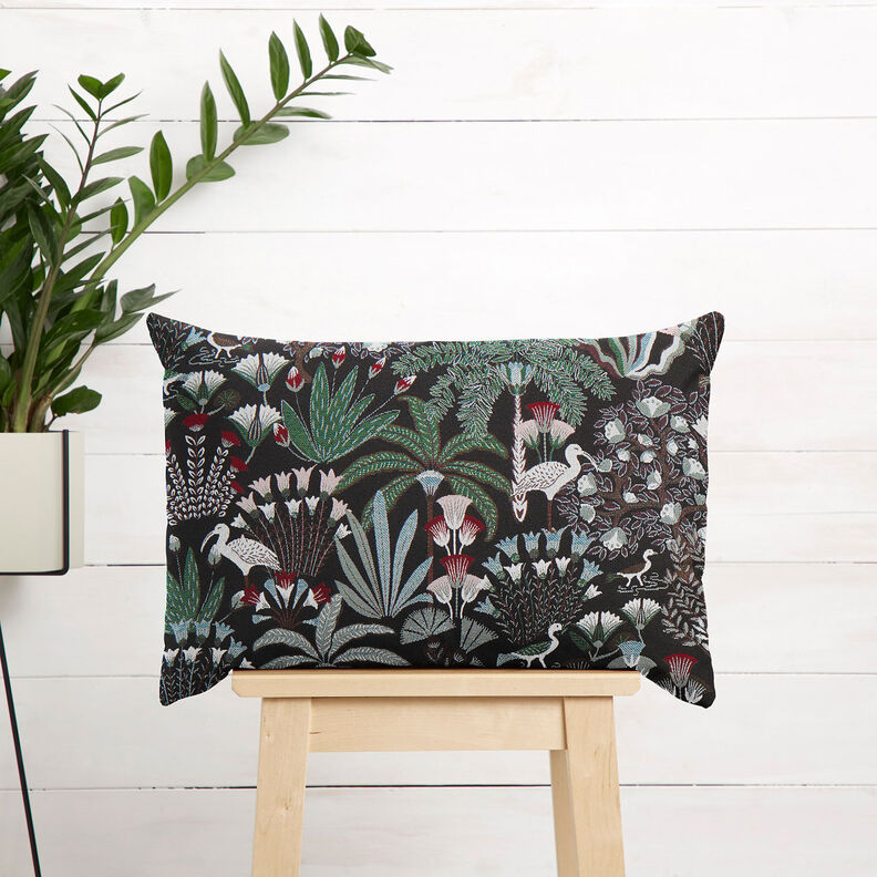 Decor Fabric Tapestry Fabric botanical paradise – black/green,  image number 7