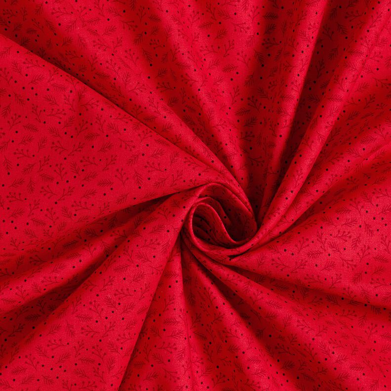 Cotton Poplin Festive Branches – dark red, image number 3