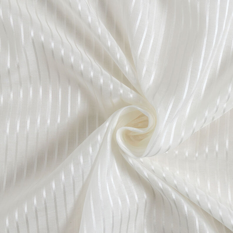 Satin stripes voile silk blend – white,  image number 5
