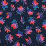 French terry colourful autumn leaves | Glitzerpüppi – midnight blue/fire red,  thumbnail number 1