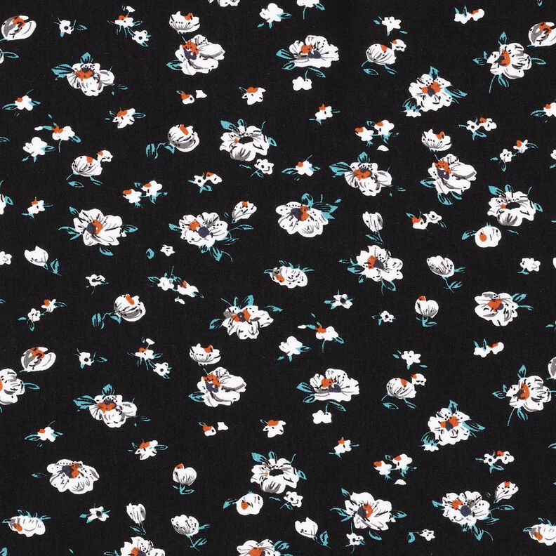 Viscose fabric flower shower – black, image number 1