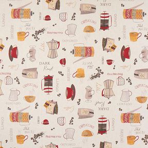Decor Fabric Half Panama Coffee – carmine/natural, 