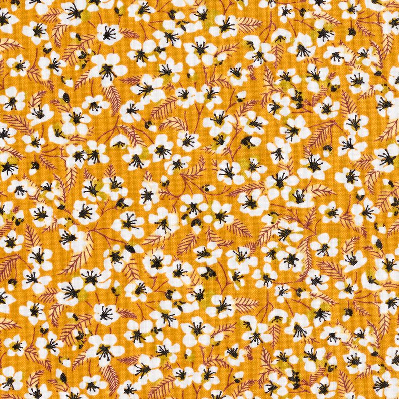 Coated Cotton Blossom – curry yellow/white,  image number 1