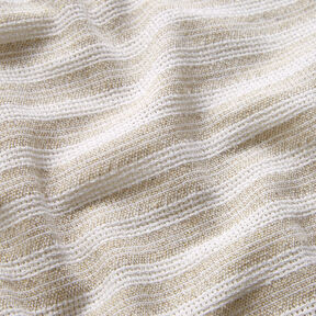 Grid structure horizontal stripes cotton fabric &ndash; beige/white, 