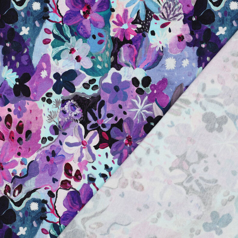 Sweatshirt Fabric Settle Petal Digital Print | Nerida Hansen – ice blue/lilac,  image number 4
