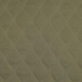 Quilted Fabric Muslin waves – light khaki, 