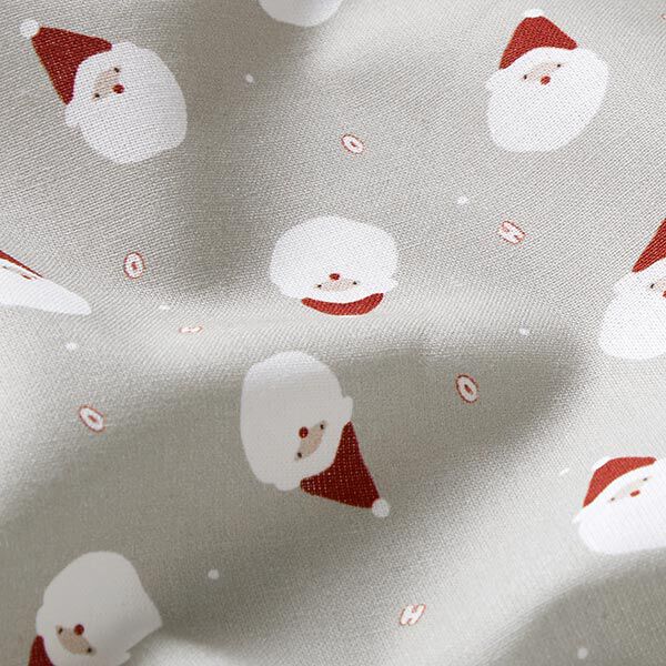Cotton Cretonne Santa Clauses – light grey, image number 2