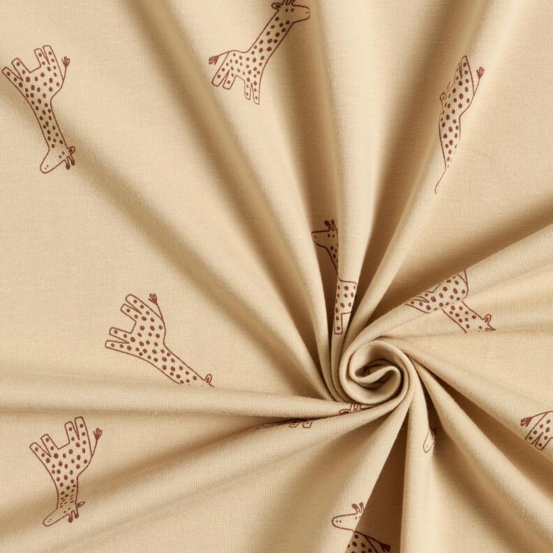 Cotton Jersey Giraffes – almond, image number 3