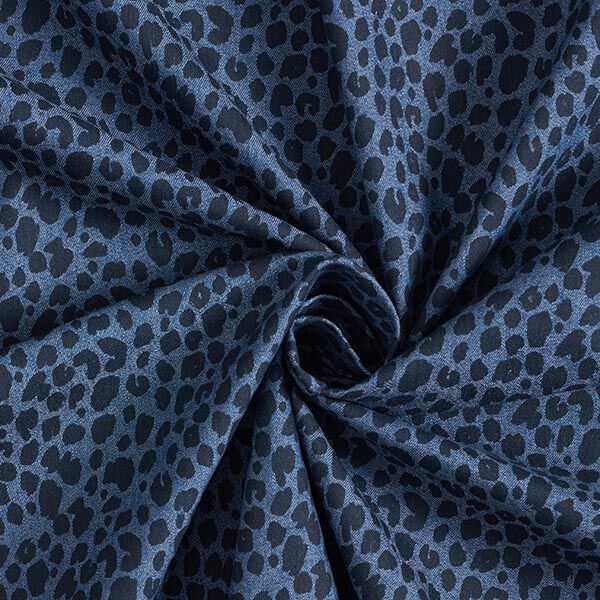 Leopard Print Stretch Denim – denim blue,  image number 3