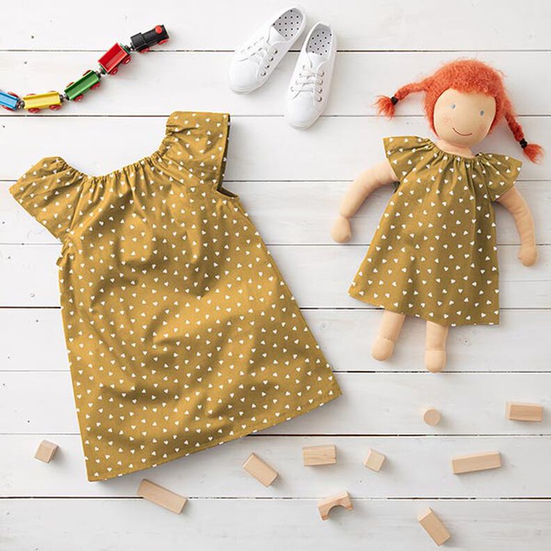 Scattered hearts organic cotton poplin – mustard,  image number 7