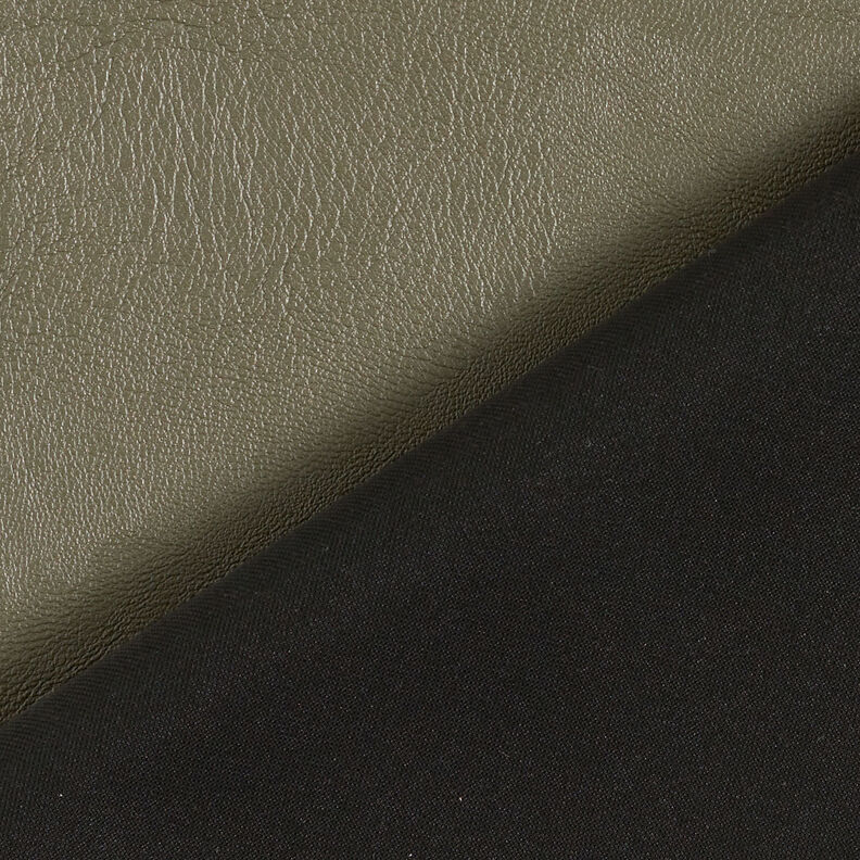 Stretch imitation leather plain – khaki,  image number 3