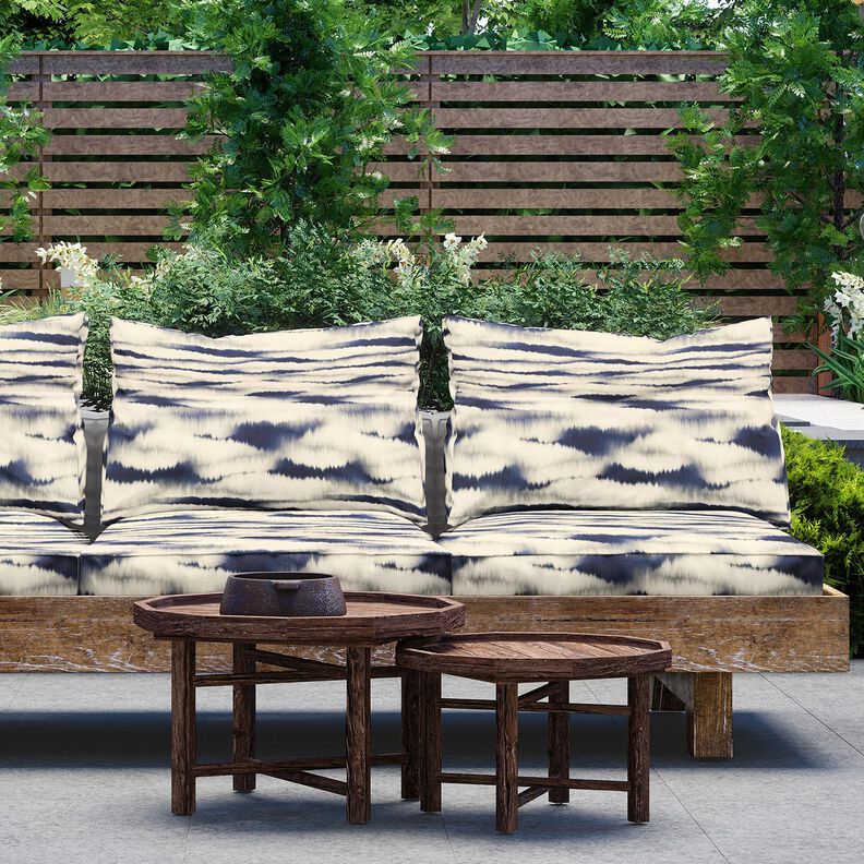 Outdoor Fabric Canvas batik – sand/midnight blue,  image number 7