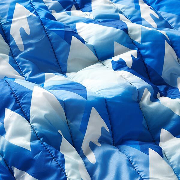 Quilted Fabric Mountains – royal blue/white,  image number 2