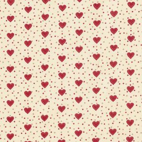 Coated Cotton Hearts – light beige/red, 