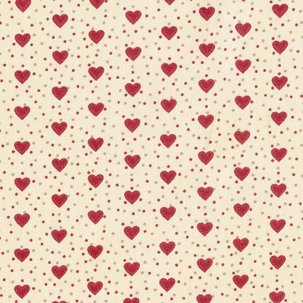 Coated Cotton Hearts – light beige/red,  image number 1