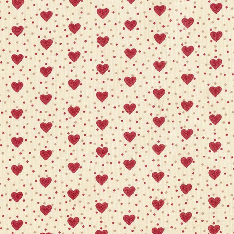 Coated Cotton Hearts – light beige/red,  image number 1