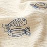 Double Gauze/Muslin embroidered fish | Poppy Fabrics – offwhite/royal blue,  thumbnail number 6
