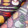 Cotton Cretonne Vegetable diversity – aubergine/green,  thumbnail number 4