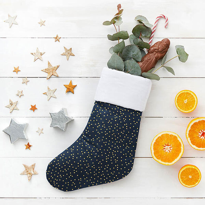 Cotton Poplin Fine Dots – midnight blue/gold, image number 5