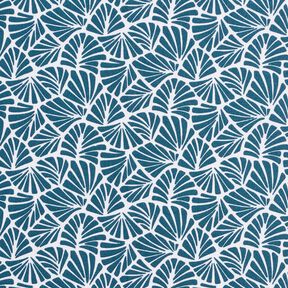 Coated Cotton abstract mini leaves – ocean blue/white, 