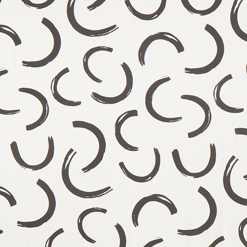 Decor Fabric Half Panama Abstract Arches – ivory/black,  image number 1