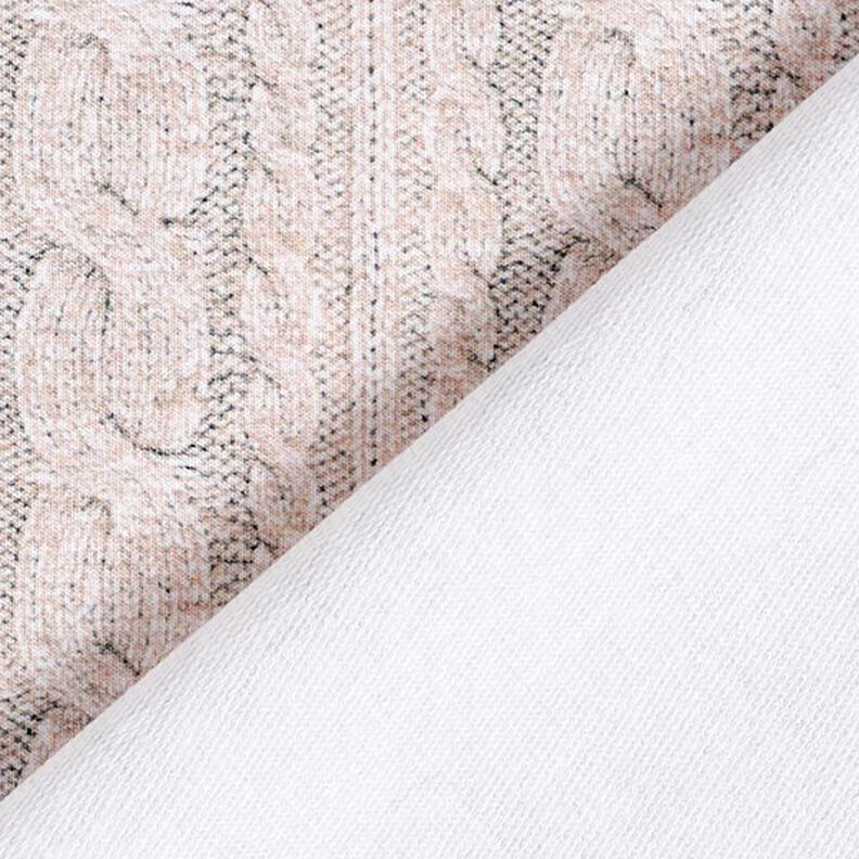 French Terry cable knit print – light beige, image number 4