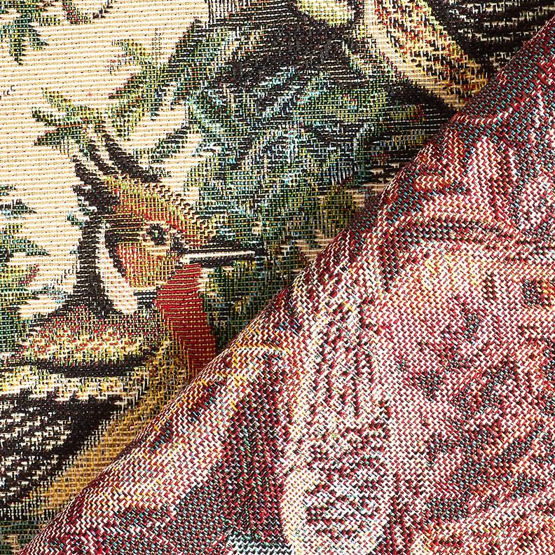 Decor Fabric Tapestry Fabric artistic birds – light beige/pine,  image number 4