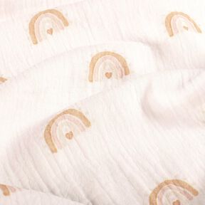 Double Gauze/Muslin Watercolor rainbows Digital Print – ivory, 