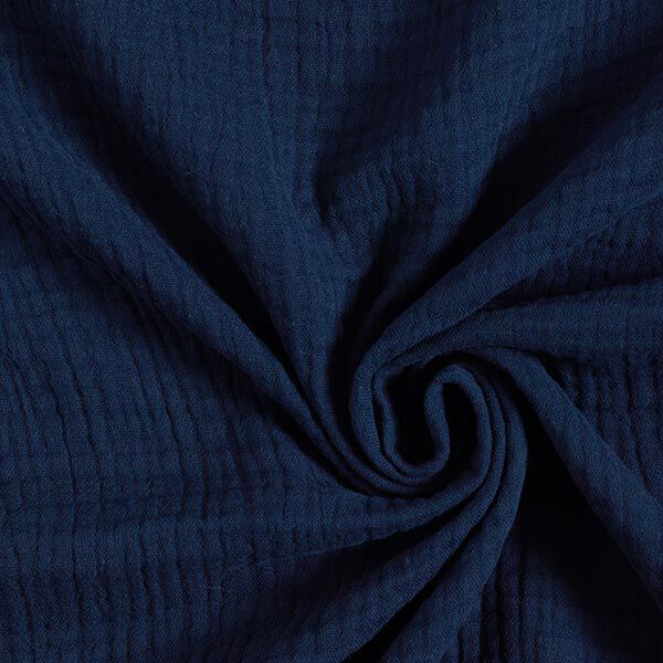 GOTS Triple-Layer Cotton Muslin – midnight blue,  image number 1