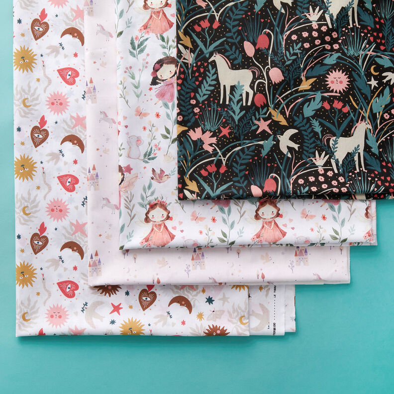 Cotton Poplin Flower fairies Digital Print – ivory,  image number 6